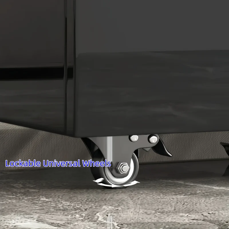 Multifunktions-Couchtisch im leichten Luxus-Stil mit Lackfinish, 3-in-1-Funktion und Universalrollen