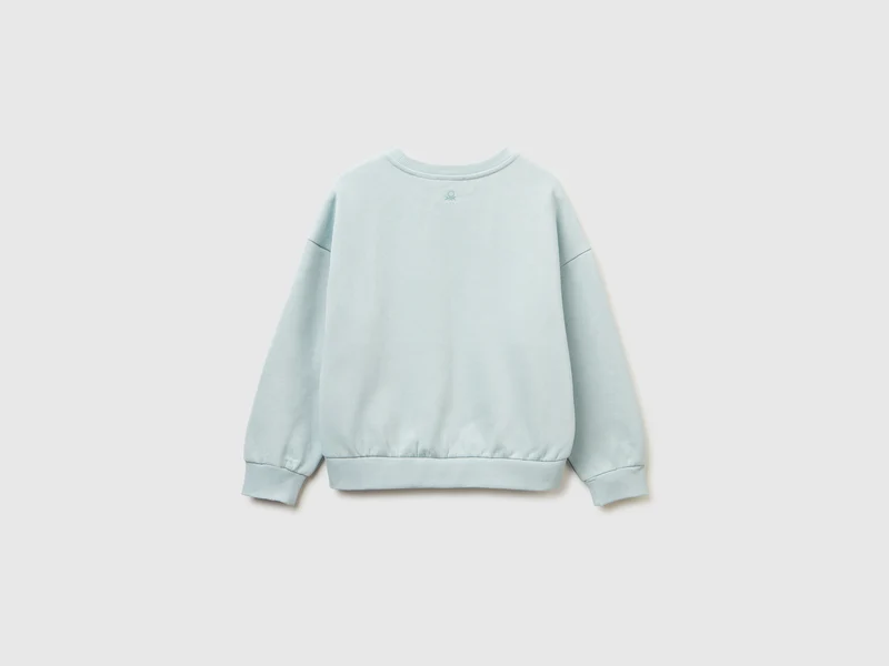 Warmes Sweatshirt mit Print und Strass