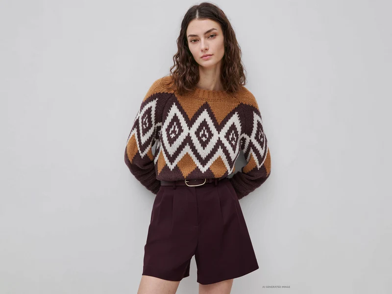 Pullover mit nordischem Jacquardmuster