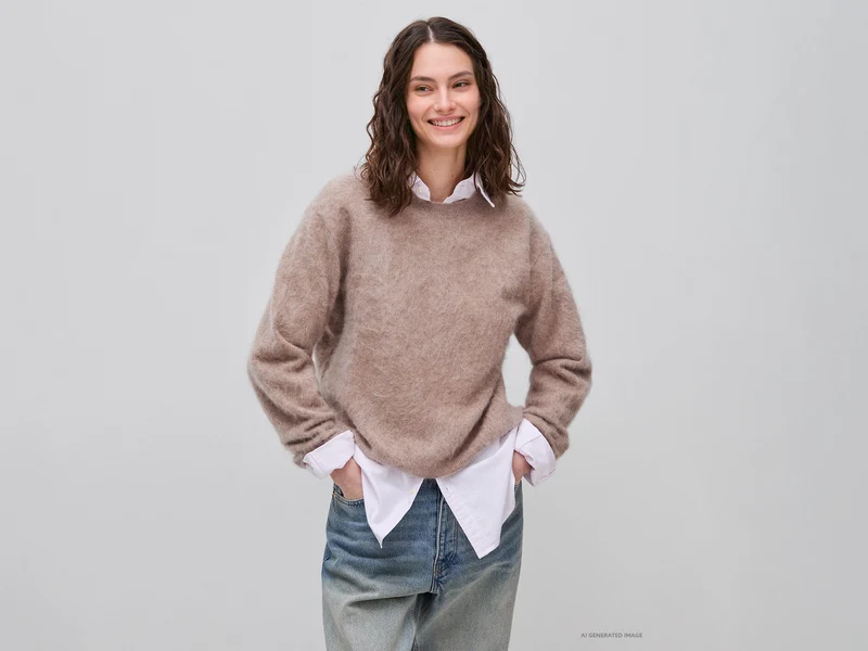 Oversized-Pullover aus Wolle, Kaschmir und Seide