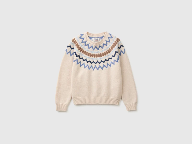 Wollmischung Jacquardpullover