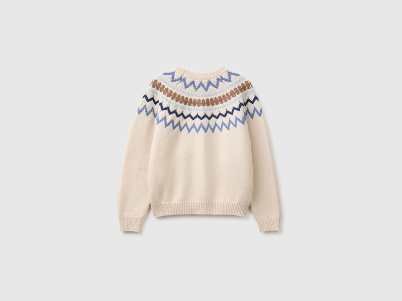 Wollmischung Jacquardpullover