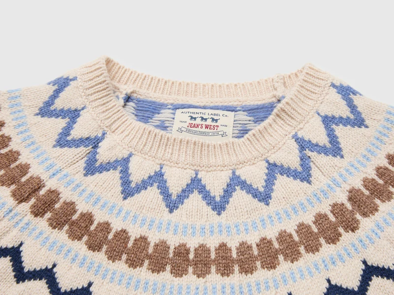 Wollmischung Jacquardpullover