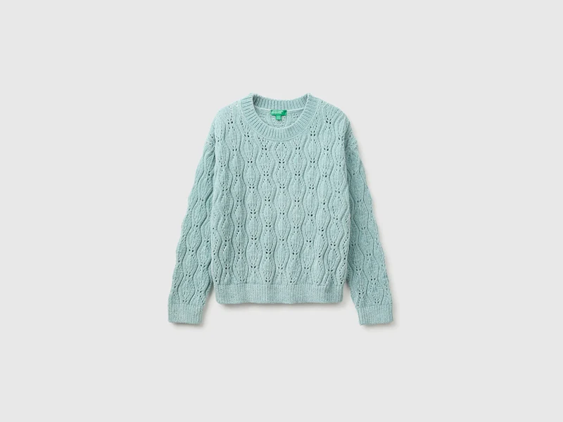 Chenille-Pullover mit Rundhalsausschnitt