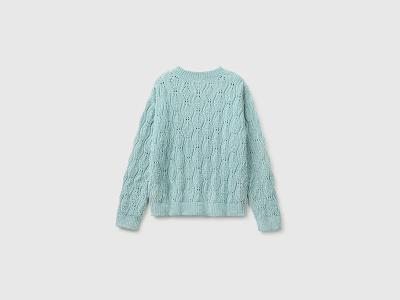 Chenille-Pullover mit Rundhalsausschnitt