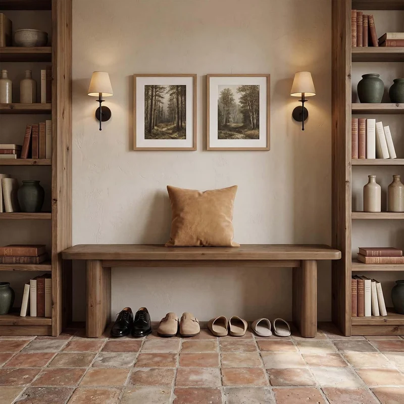 Tribesigns Schuhbank 140 cm aus Massivholz, Sitzbank für 2–3 Personen im Landhausstil