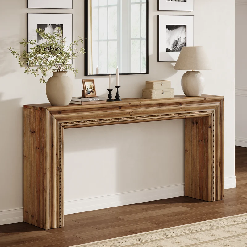 Tribesigns Massivholz Konsolentisch 160 cm aus Tannenholz, rustikaler Flurtisch
