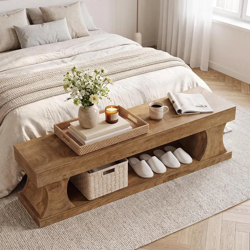 Tribesigns Schuhbank 160 cm mit Stauraum, Flurbank aus MDF mit Sitzfläche