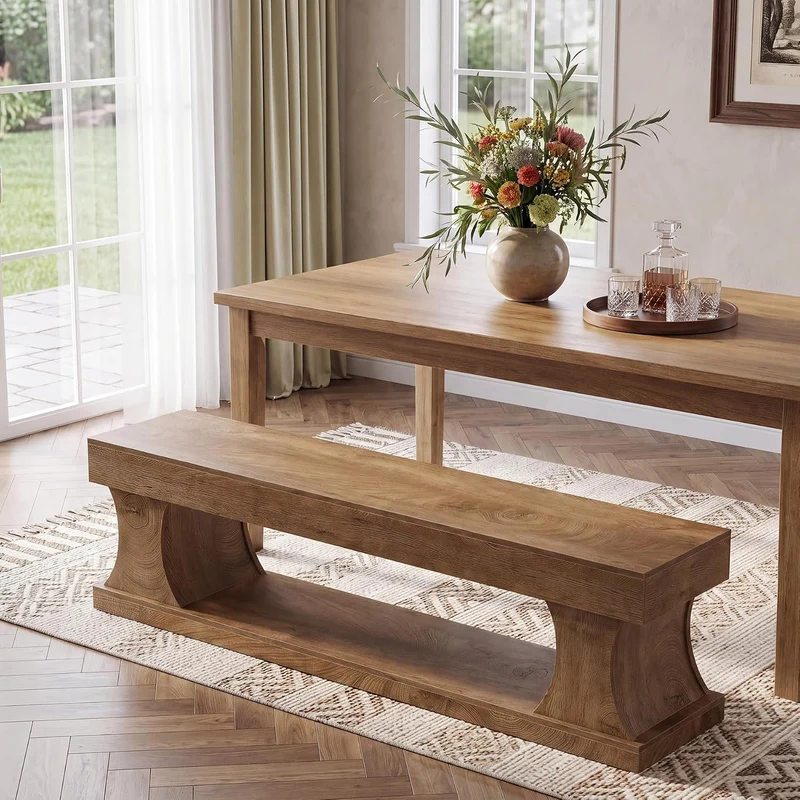 Tribesigns Schuhbank 160 cm mit Stauraum, Flurbank aus MDF mit Sitzfläche