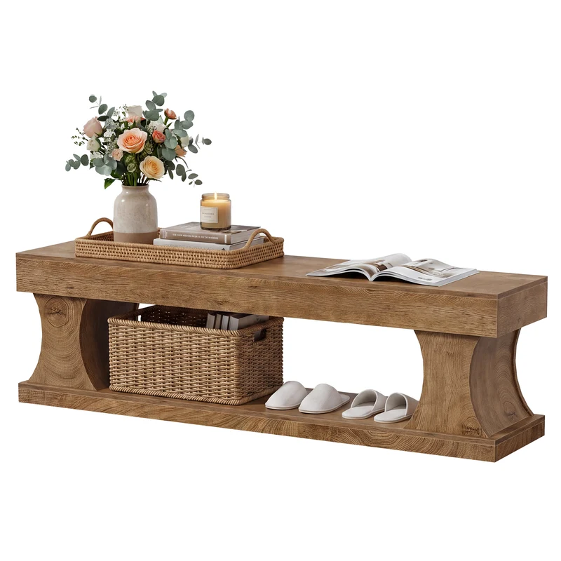 Tribesigns Schuhbank 160 cm mit Stauraum, Flurbank aus MDF mit Sitzfläche