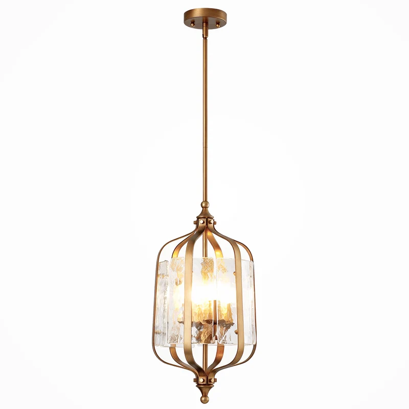 Tribesigns Glas-Pendelleuchte, Retro Esstischlampe mit höhenverstellbarem Glasschirm