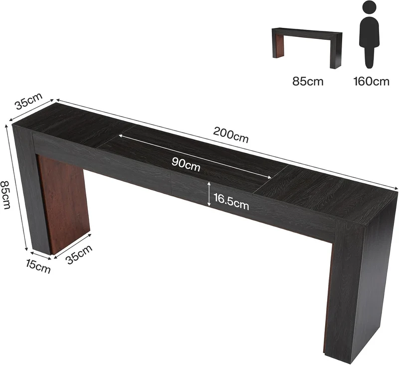 Tribesigns Extra Langer Konsolentisch 200 cm, schmaler Flurtisch mit Kippsicherung