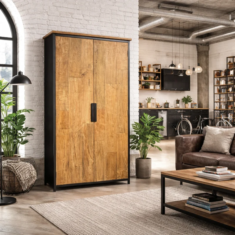 Schrank Teakholz Metall - Tomar