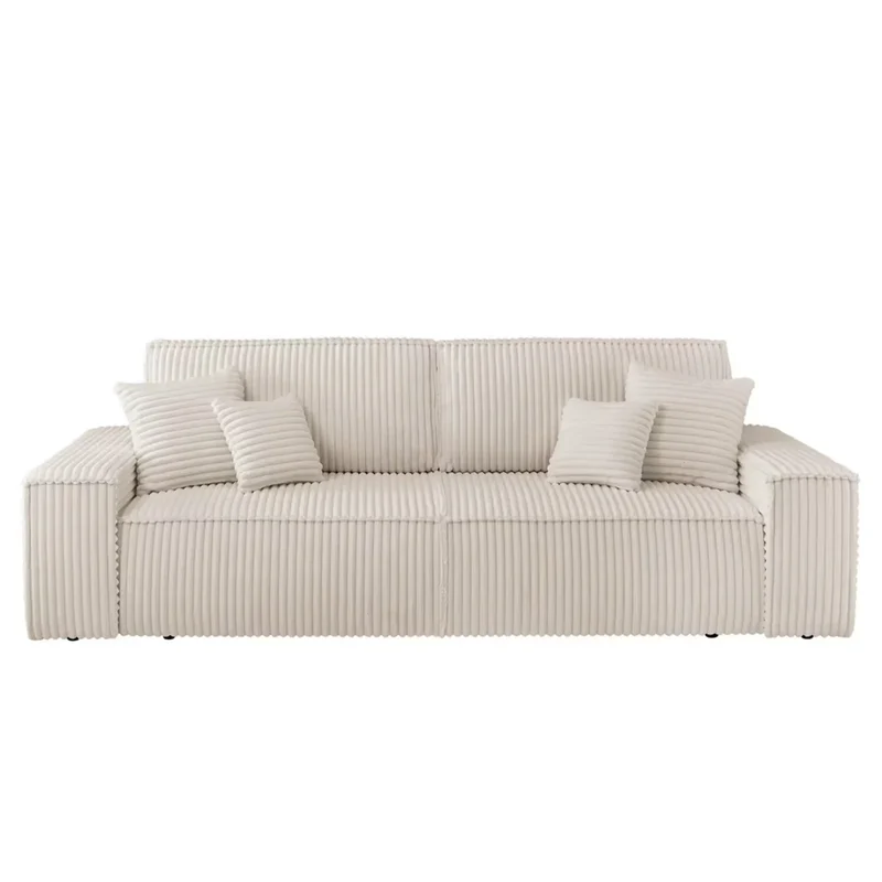 3-Sitzer Schlafsofa Breitcord Creme - Finnley