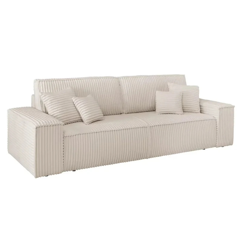 3-Sitzer Schlafsofa Breitcord Creme - Finnley