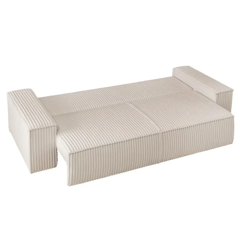 3-Sitzer Schlafsofa Breitcord Creme - Finnley