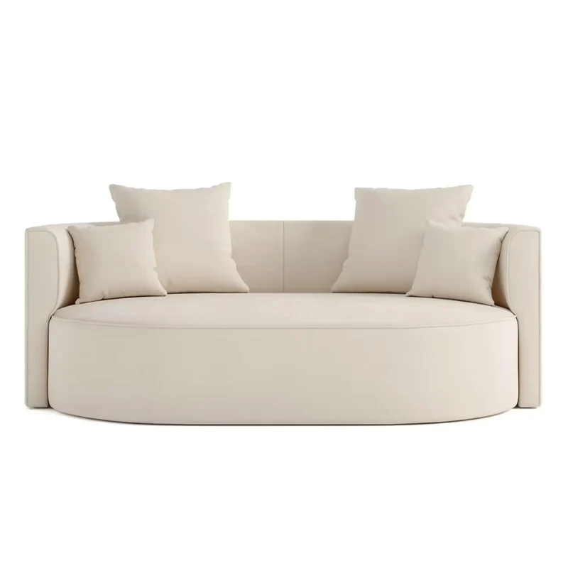 2,5 Sitzer Loungesofa Samtoptik Creme – Isalie