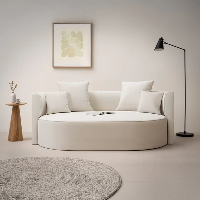 2,5 Sitzer Loungesofa Samtoptik Creme – Isalie
