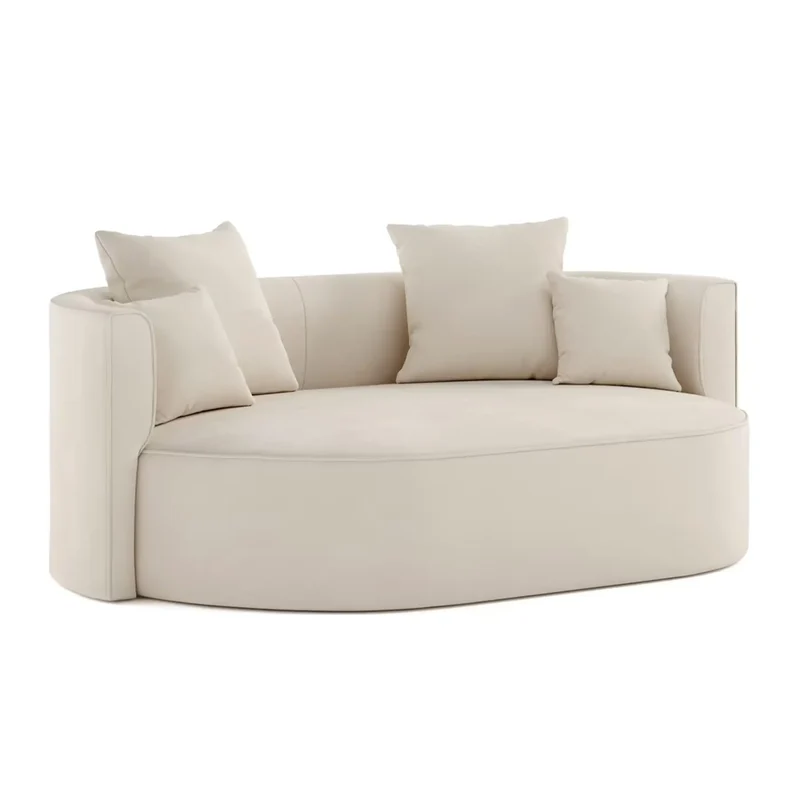 2,5 Sitzer Loungesofa Samtoptik Creme – Isalie