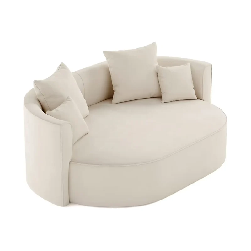 2,5 Sitzer Loungesofa Samtoptik Creme – Isalie
