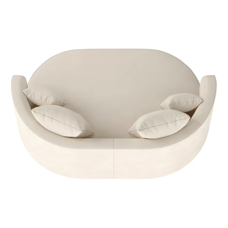 2,5 Sitzer Loungesofa Samtoptik Creme – Isalie