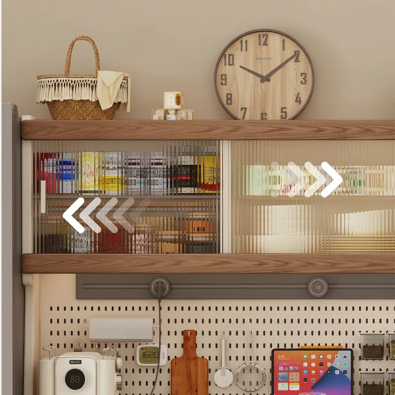 Sideboard-Schrank aus Massivholz mit ausziehbarem Esstisch