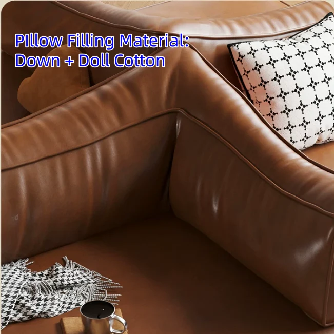 Modulares Schlafsofa aus geöltem und gewachstem Leder ohne Knochen