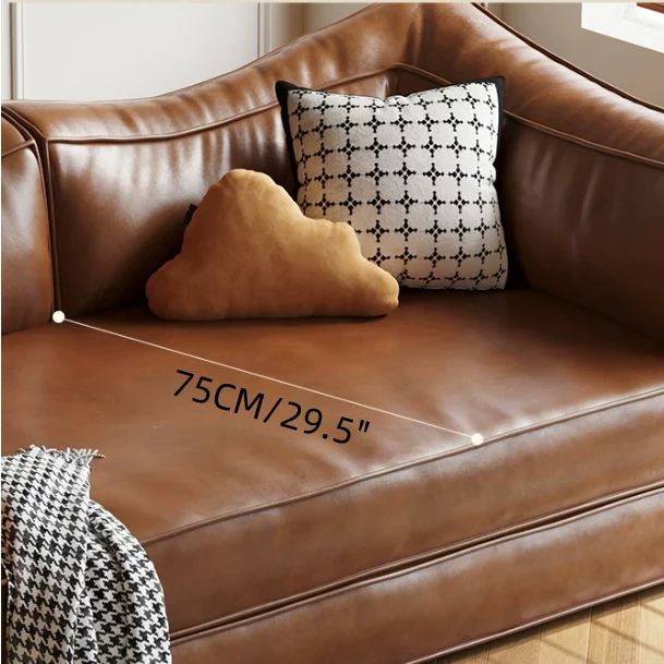 Modulares Schlafsofa aus geöltem und gewachstem Leder ohne Knochen