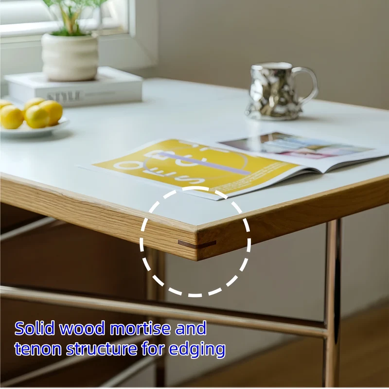 Esstisch mit zwei Klappplatten und Beinen aus Edelstahl