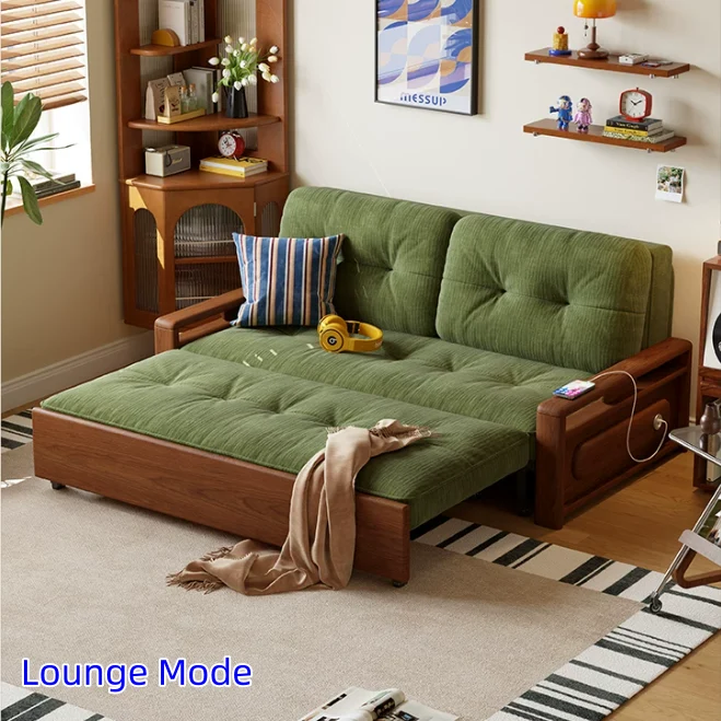 3-in-1-Schlafsofa aus Chenille-Stoff mit integriertem Stauraum