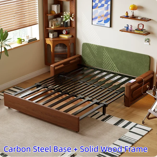 3-in-1-Schlafsofa aus Chenille-Stoff mit integriertem Stauraum