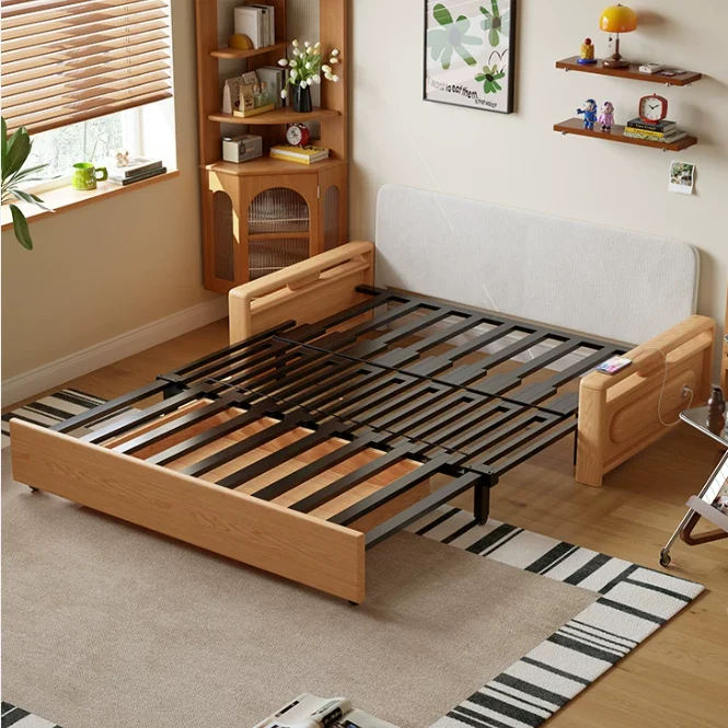 3-in-1-Schlafsofa aus Chenille-Stoff mit integriertem Stauraum
