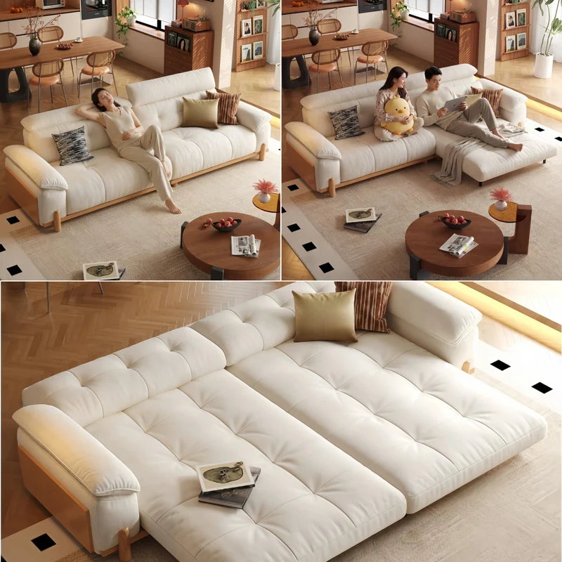 CITRUS 3-in-1 Mikrofaser-Wildleder-Samt-Schlafsofa