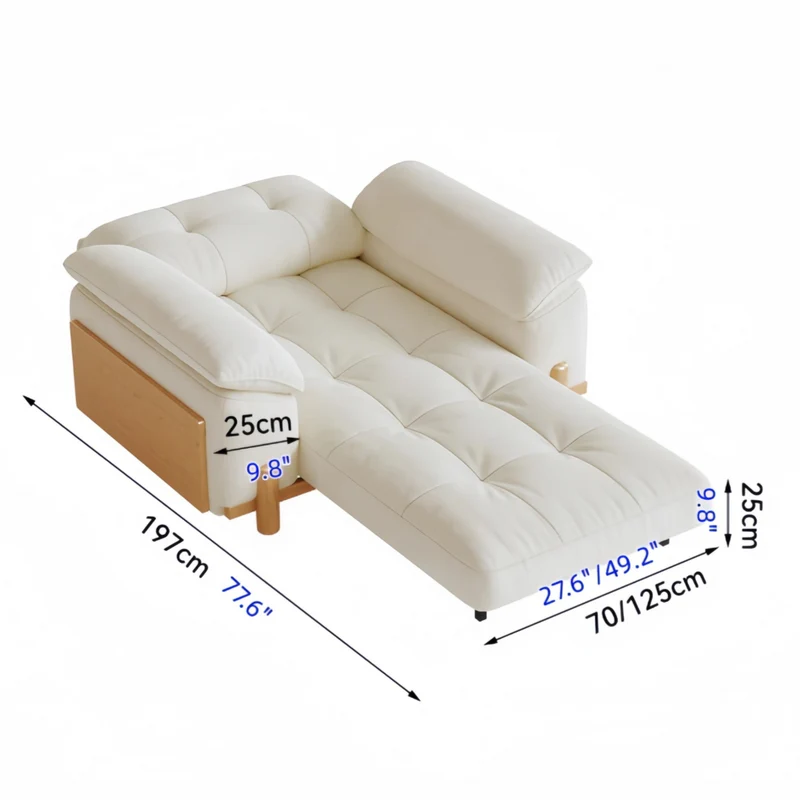 CITRUS 3-in-1 Mikrofaser-Wildleder-Samt-Schlafsofa