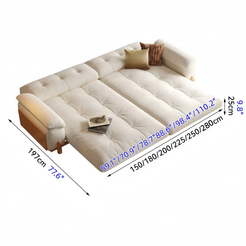 CITRUS 3-in-1 Mikrofaser-Wildleder-Samt-Schlafsofa