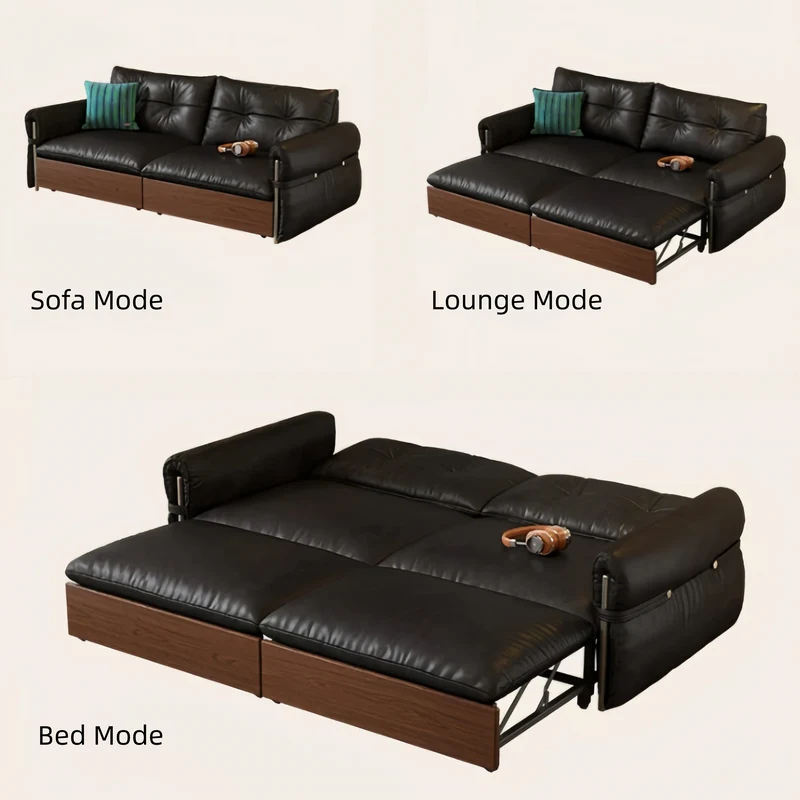 HERBURN 4-in-1 Schlafsofa aus geöltem und gewachstem Leder