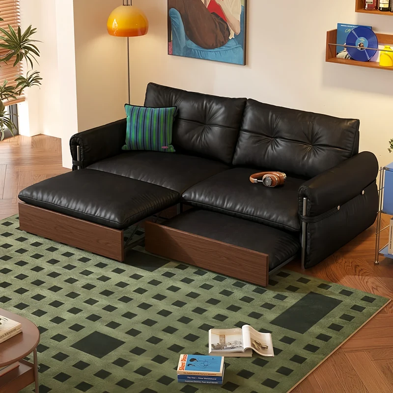 HERBURN 4-in-1 Schlafsofa aus geöltem und gewachstem Leder