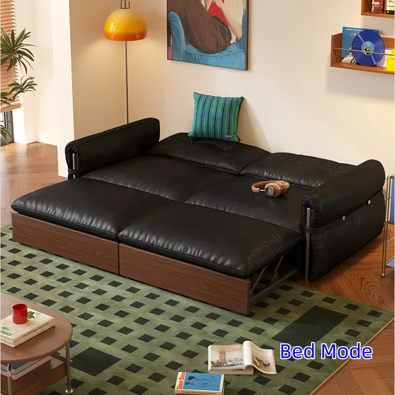 HERBURN 4-in-1 Schlafsofa aus geöltem und gewachstem Leder