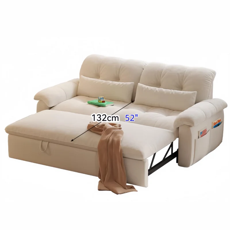 FatCat Schlafsofa aus Mikrofaser-Wildleder mit Seitentaschen
