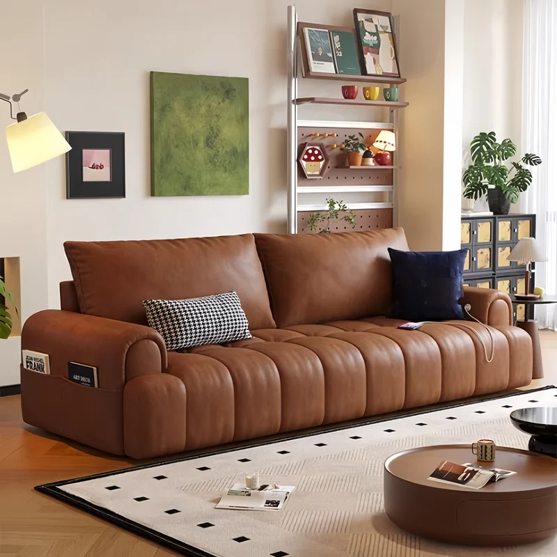 4-in-1 Schlafsofa aus geöltem Wachsleder