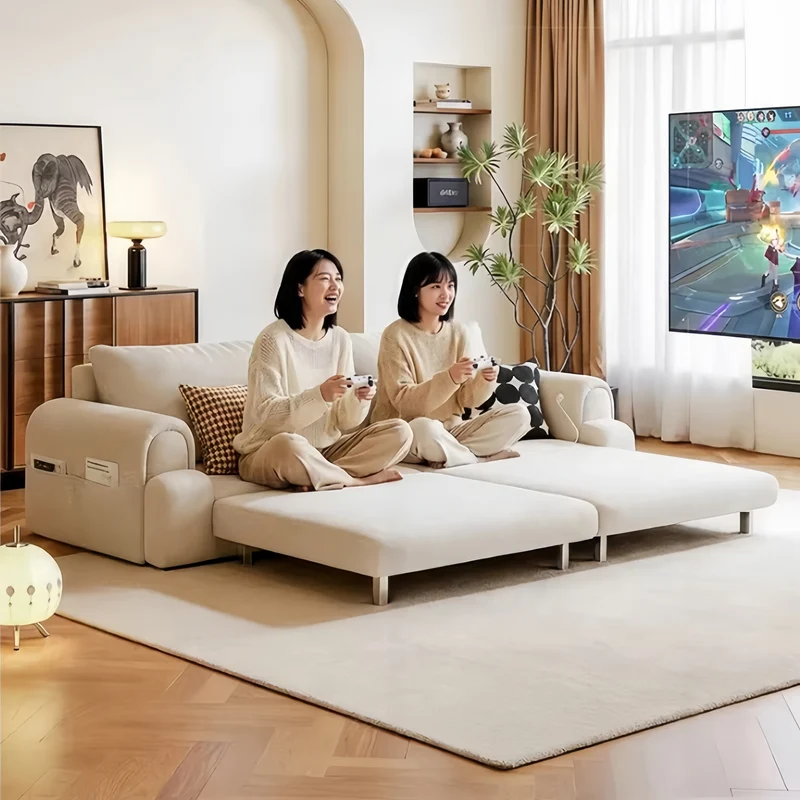4-in-1-Schlafsofa aus Mikrofaser-Wildleder