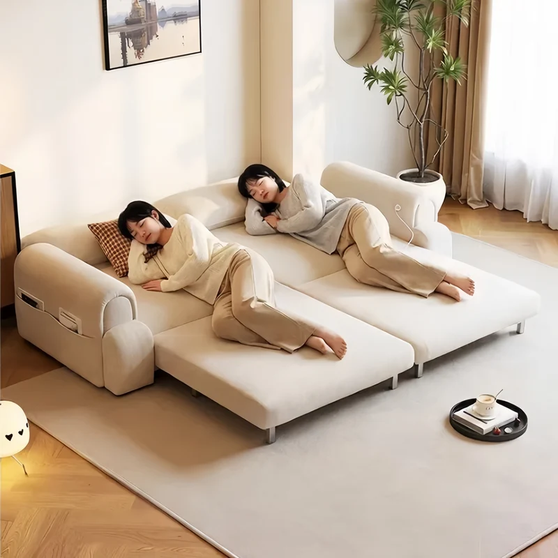 4-in-1-Schlafsofa aus Mikrofaser-Wildleder