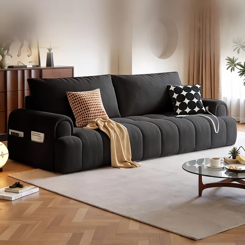 4-in-1-Schlafsofa aus Mikrofaser-Wildleder