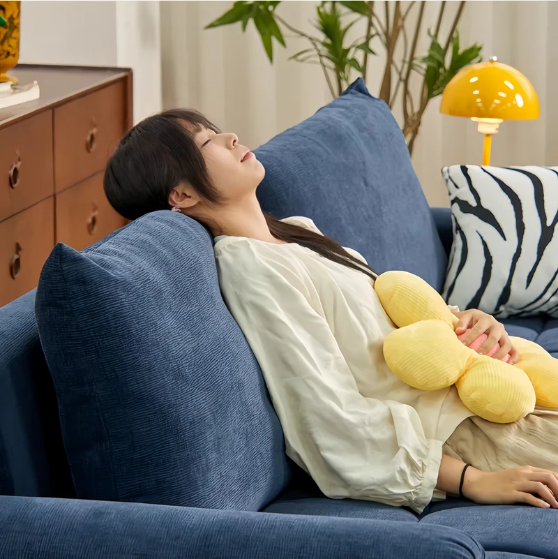 4-in-1-Schlafsofa aus cremefarbenem Chenille-Stoff