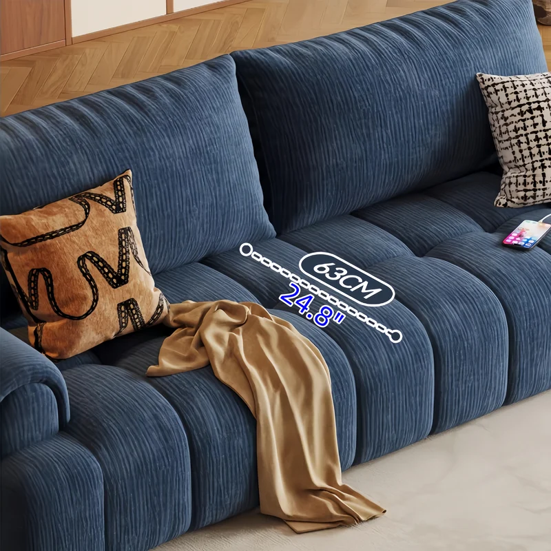 4-in-1-Schlafsofa aus cremefarbenem Chenille-Stoff