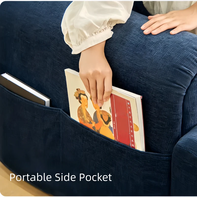 4-in-1-Schlafsofa aus cremefarbenem Chenille-Stoff