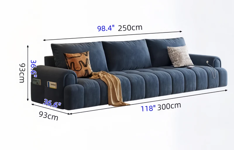 4-in-1-Schlafsofa aus cremefarbenem Chenille-Stoff