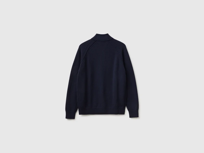 Pullover mit Reißverschluss aus 100 % Merinowolle