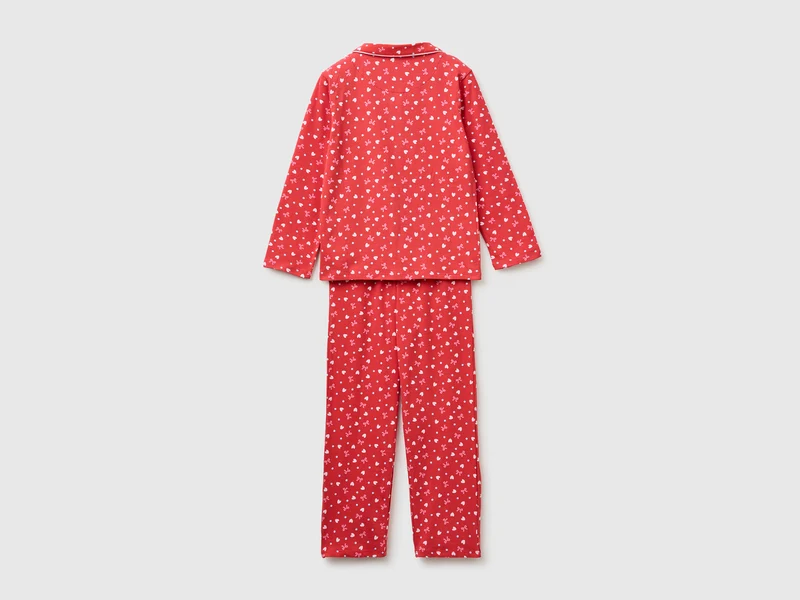 Offener Pyjama mit gemustertem Druck