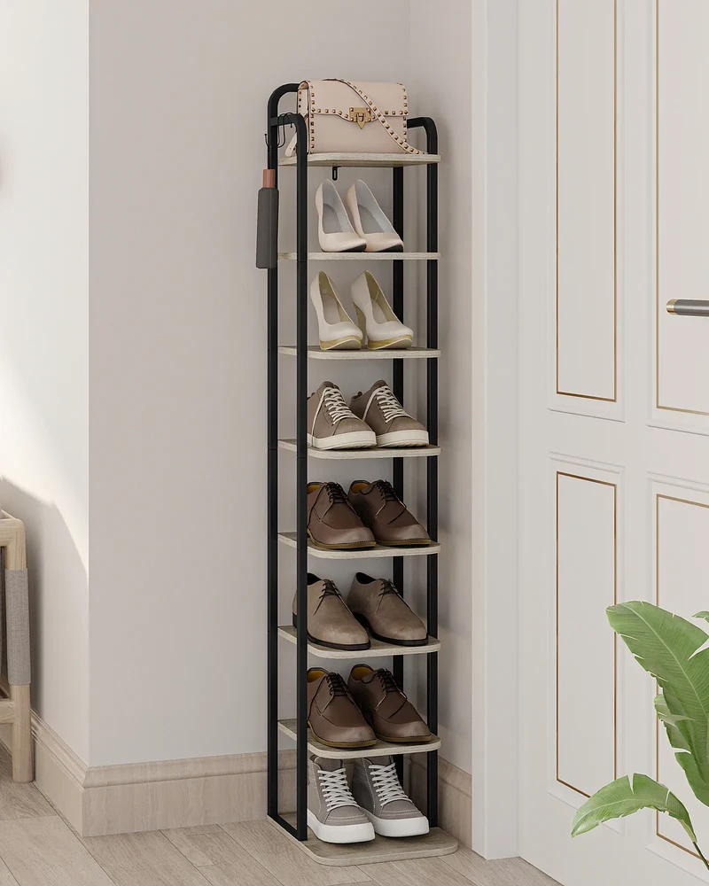 Schuhregal Vertikal 8 Ebenen Schuhaufbewahrung Hochformat